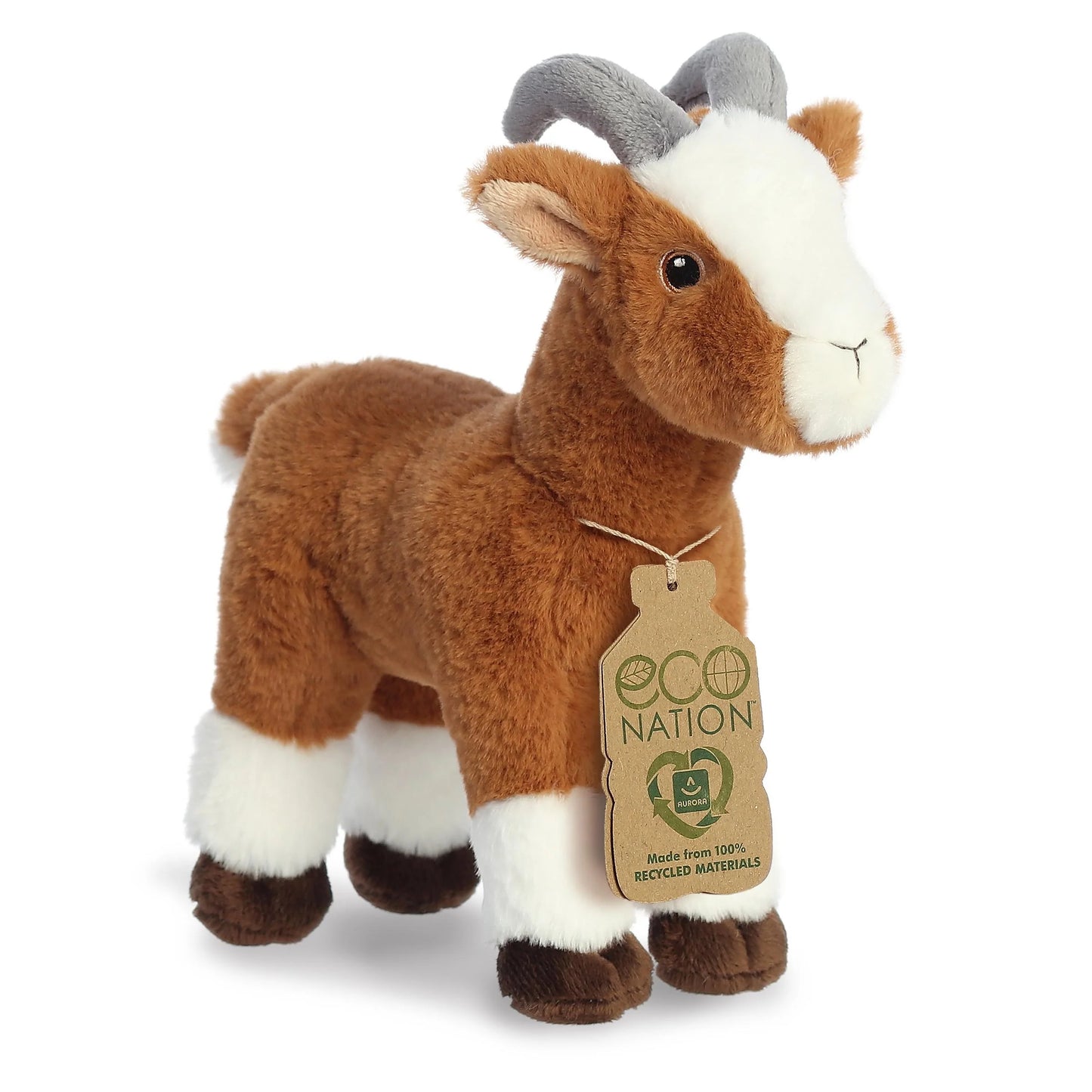 PELUCHE CABRA REALISTA CAFÉ 28CM