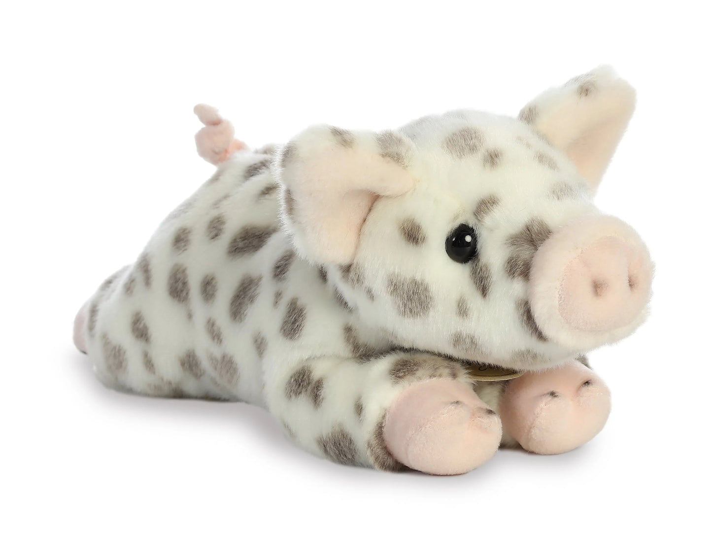 PELUCHE FINO PUERQUITO MOTEADO GRIS 28CM
