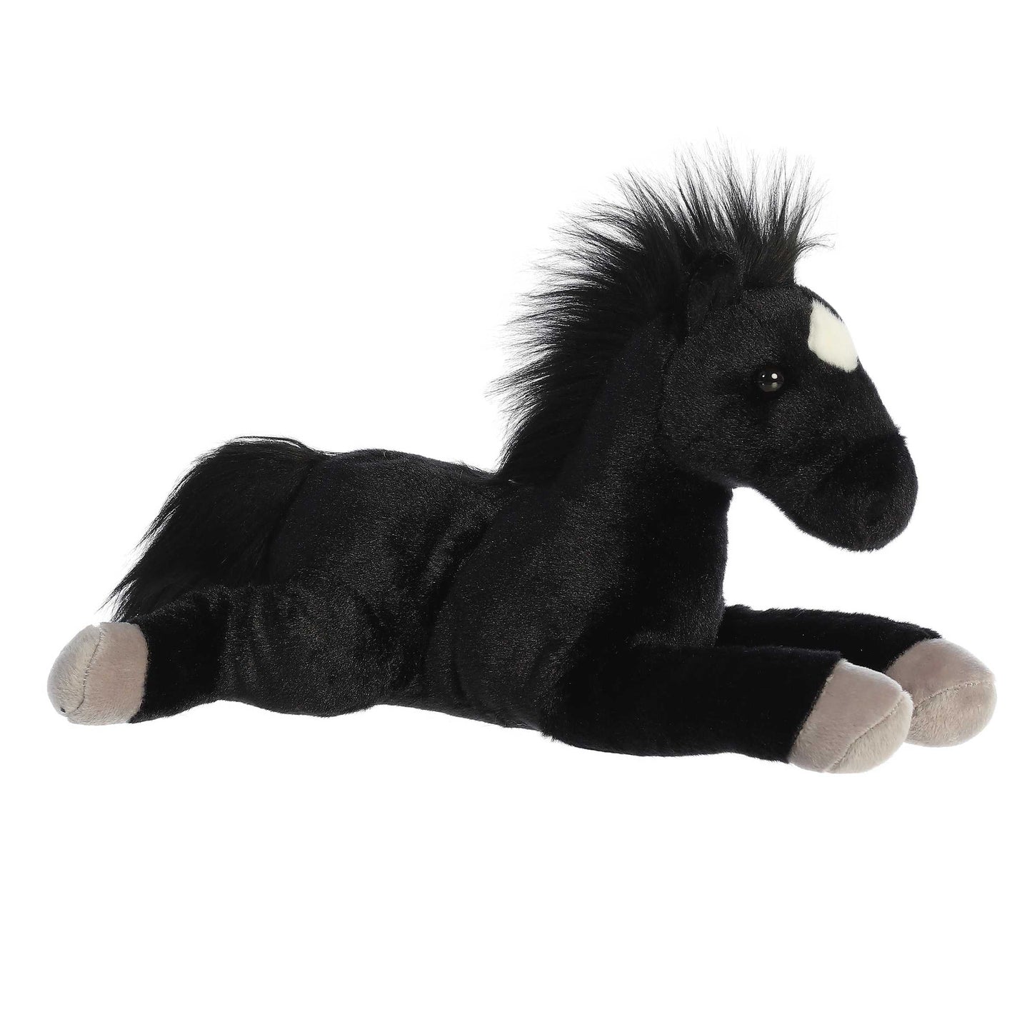 PELUCHE FINO CABALLO BLACK JACK NEGRO 30CM