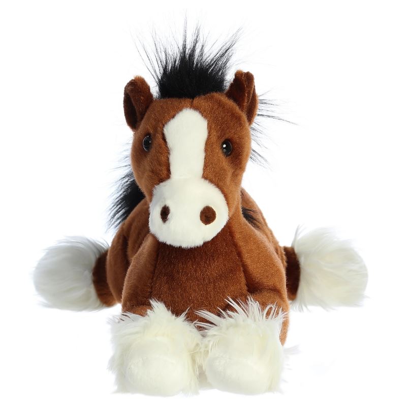 PELUCHE FINO CABALLO CAFÉ CON BLANCO CAPTAIN 30CM