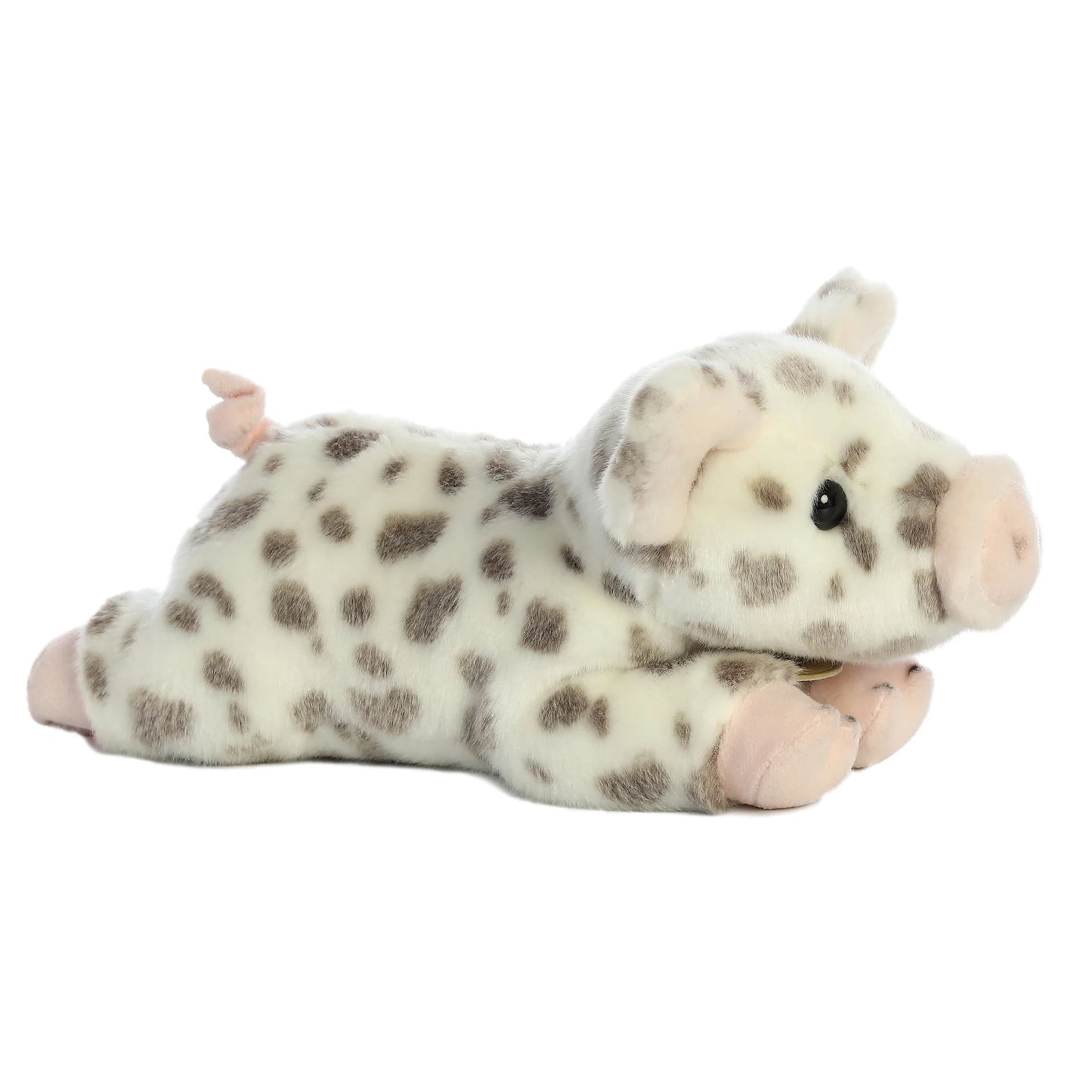PELUCHE FINO PUERQUITO MOTEADO GRIS 28CM