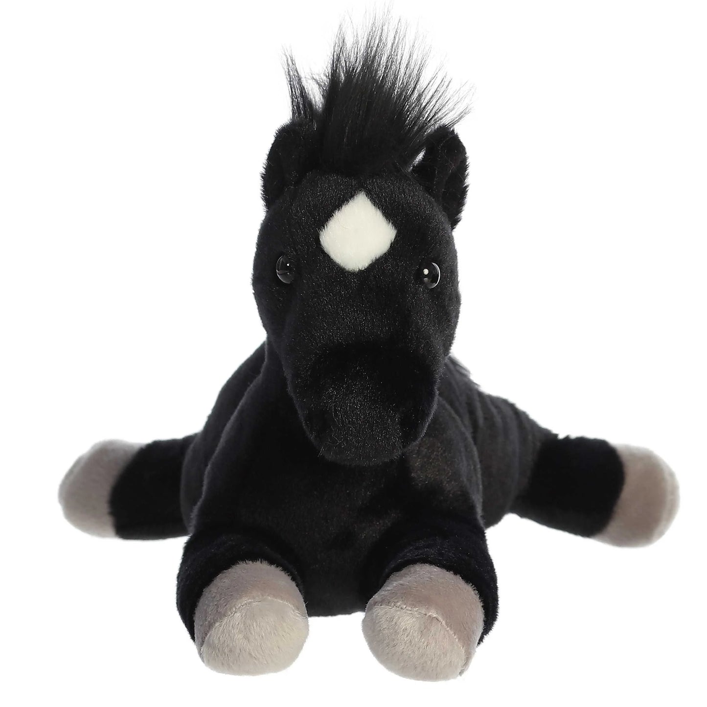 PELUCHE FINO CABALLO BLACK JACK NEGRO 30CM