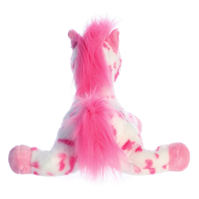 PELUCHE FINO CABALLO ROSA CON BLANCO 30CM
