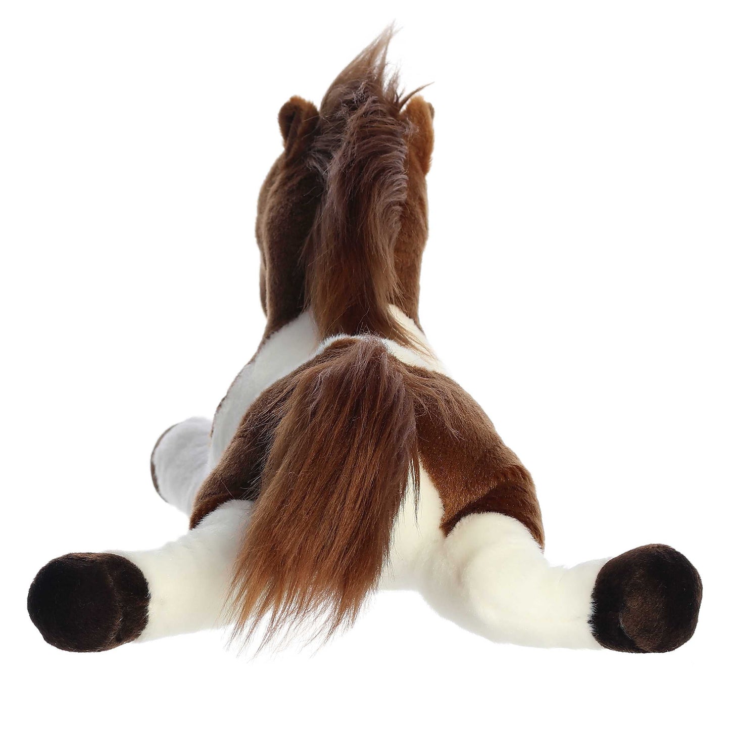 PELUCHE FINO CABALLO PINTO CAFÉ CON BLANCO 30CM