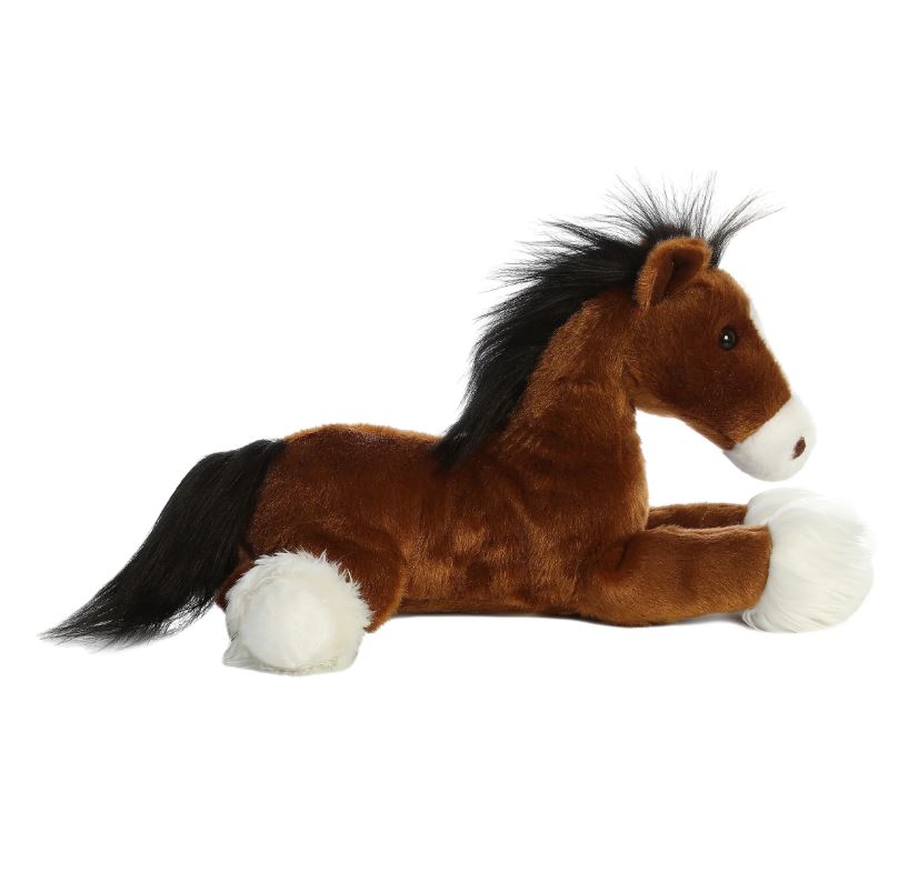 PELUCHE FINO CABALLO CAFÉ CON BLANCO CAPTAIN 30CM