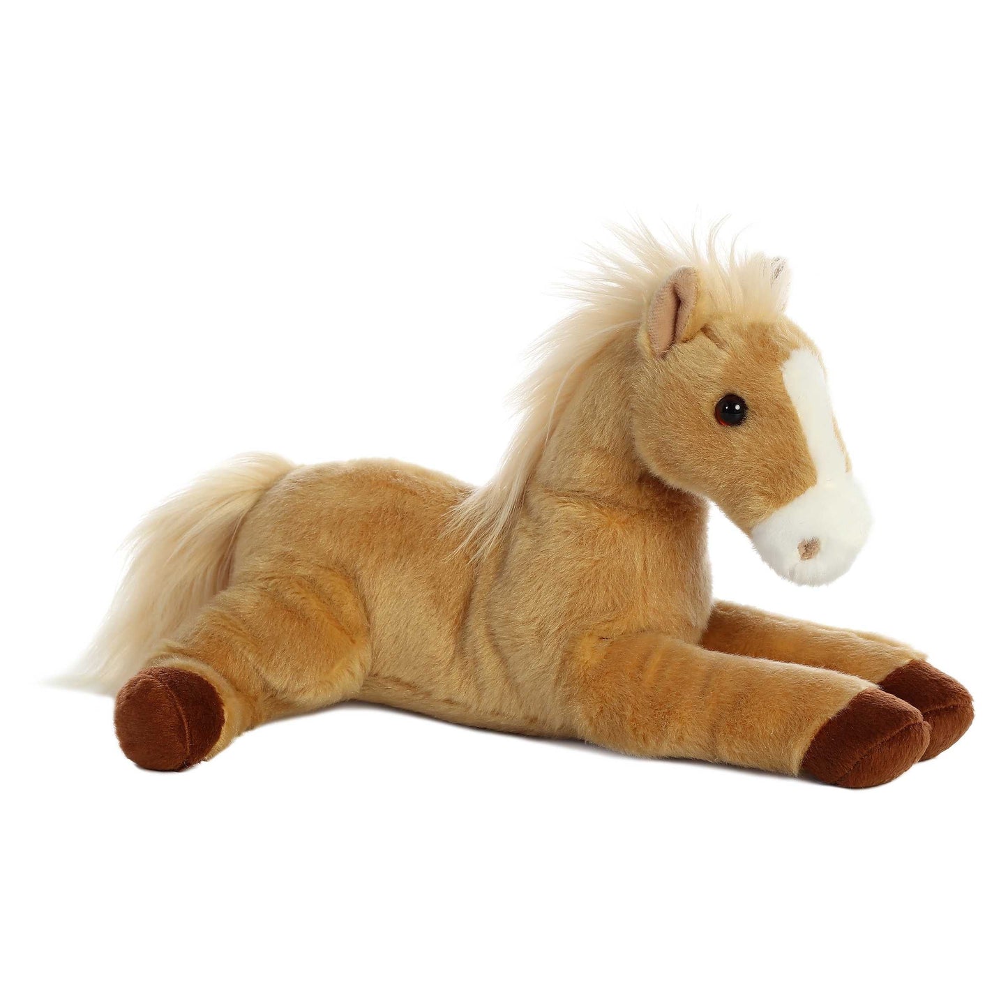 PELUCHE FINO CABALLO BAYO BEIGE 30CM