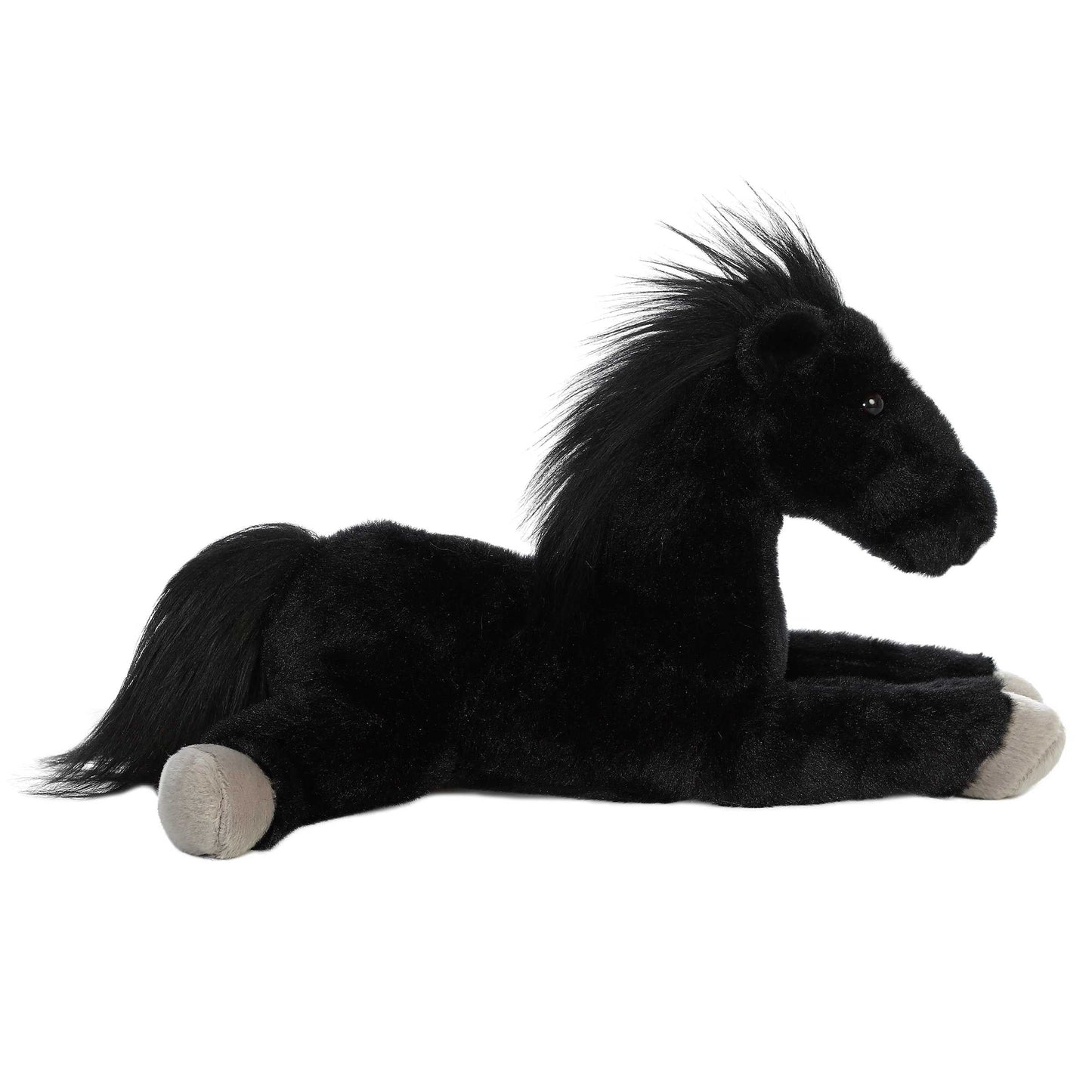 PELUCHE FINO CABALLO BLACK JACK NEGRO 30CM