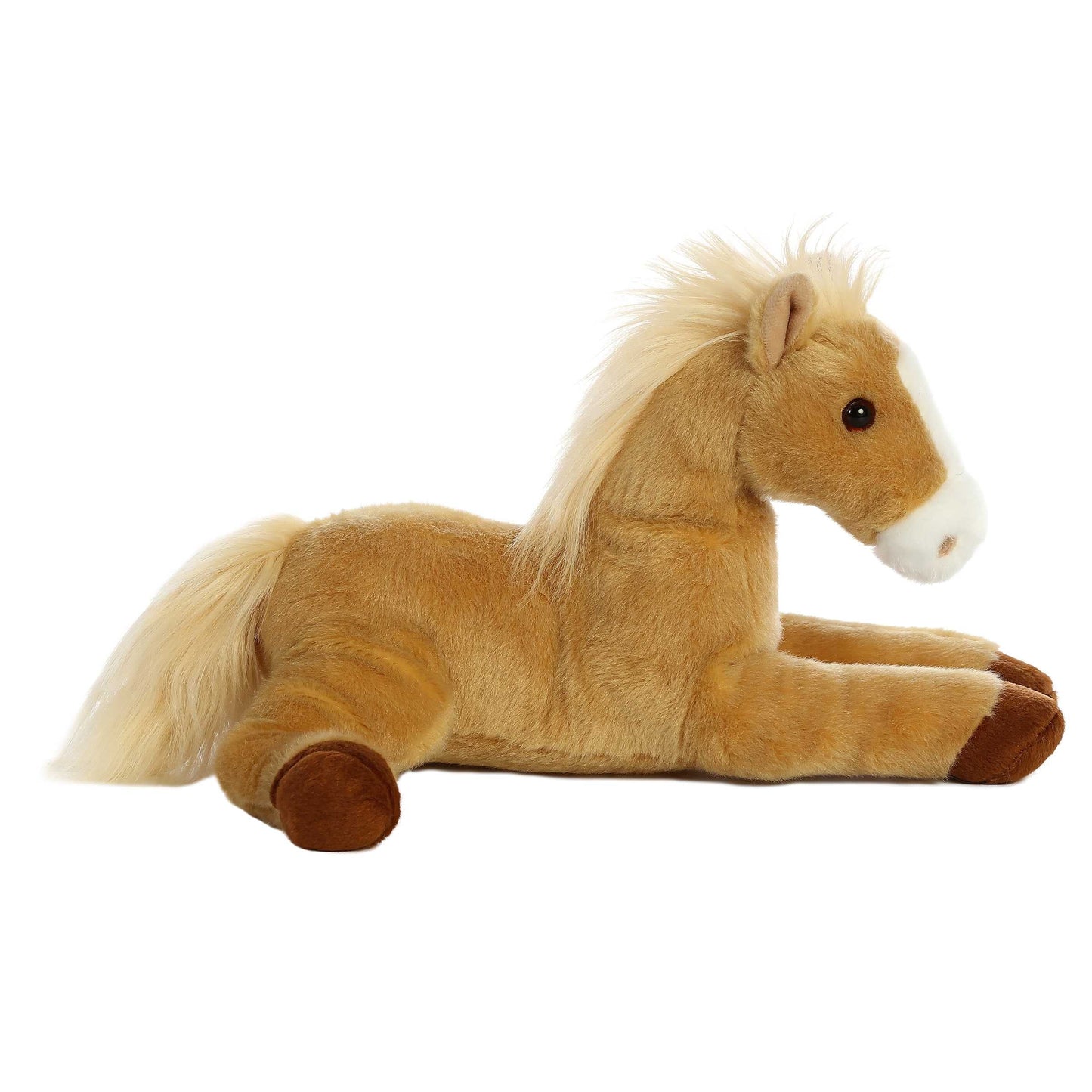 PELUCHE FINO CABALLO BAYO BEIGE 30CM