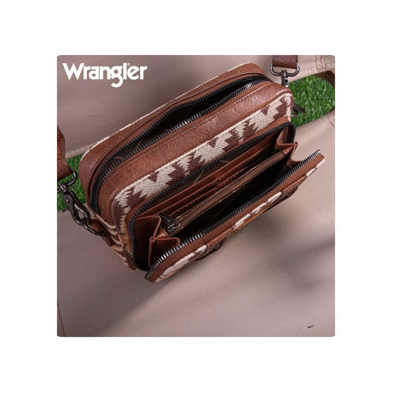 Bolso Wrangler Crossbody Con Correa Ancha Café Wg2207