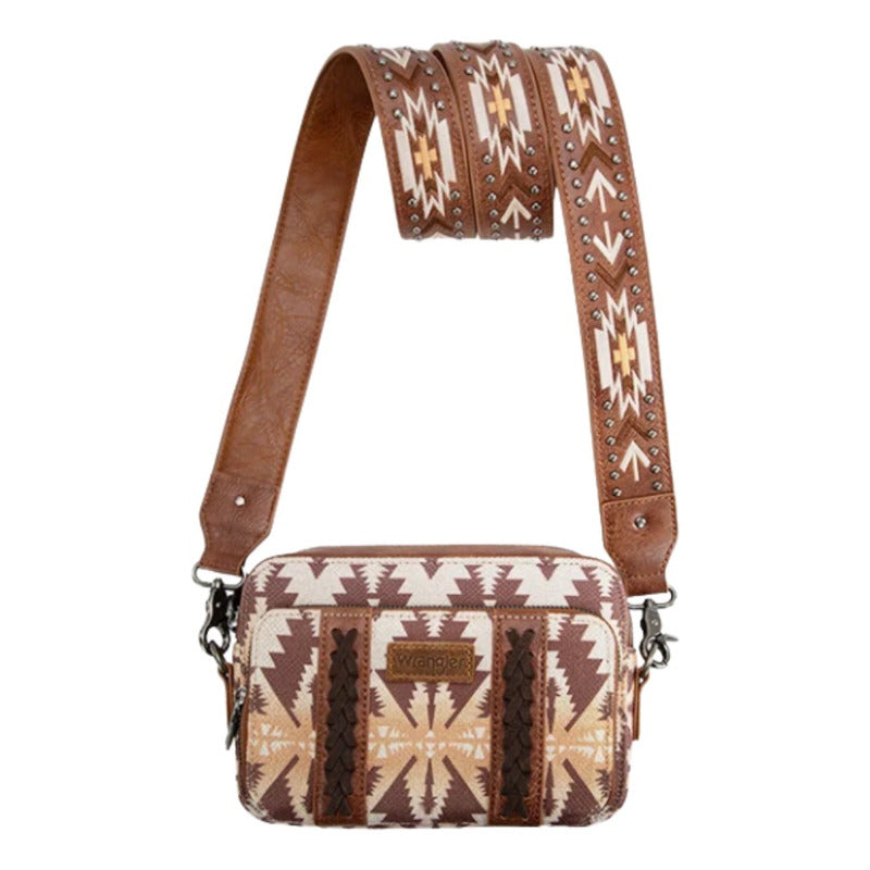 Bolso Wrangler Crossbody Con Correa Ancha Café Wg2207