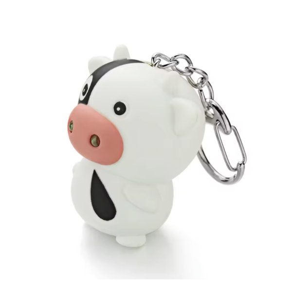 Llavero con luz y sonido de vaca