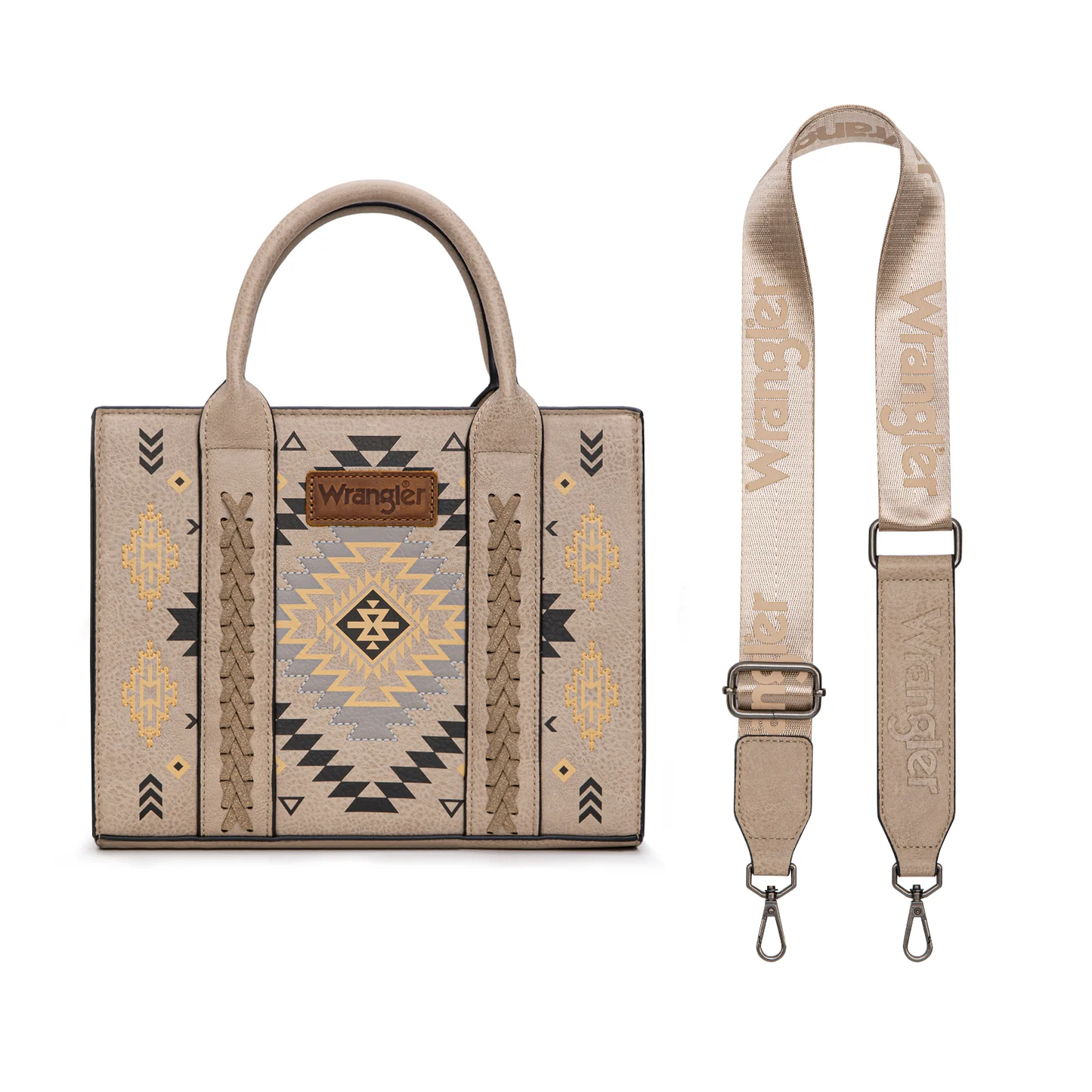 Bolso Wrangler Tote Bag Patrón Pintado Azteca Pintado Khaki WG2206-8120SKH