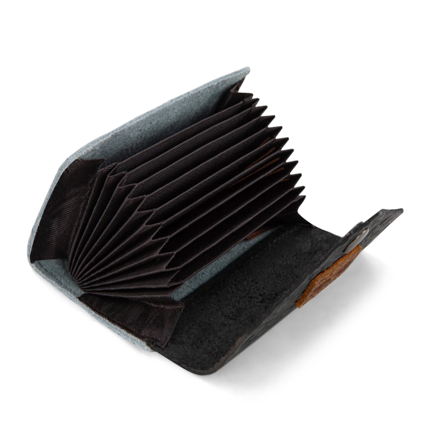 Tarjetero Wrangler de Piel Auténtica con Broche y Pelo Negro WG224-W070BK
