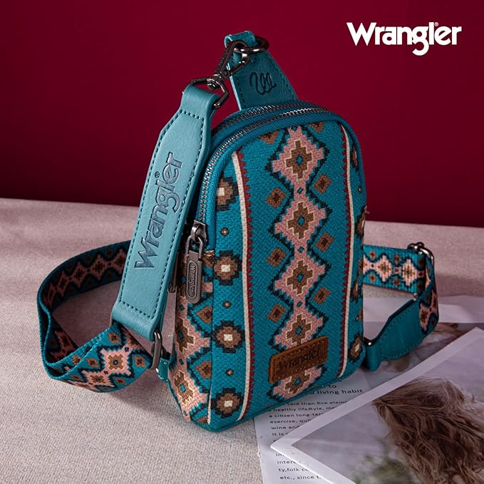 Bolso Crossbag Wrangler Cruzada Verde Turquesa WG2205-210DTQ
