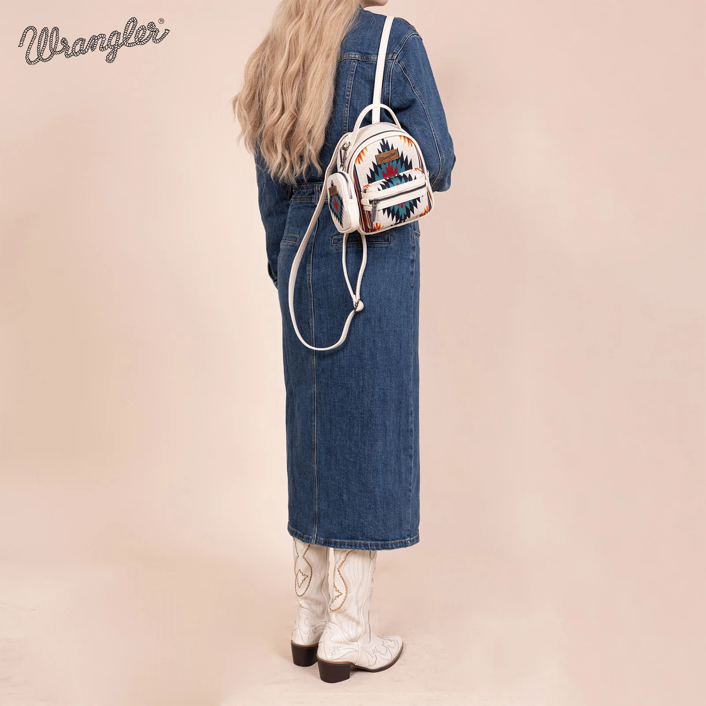 Bolso Mini Mochila Wrangler Hueso Con Monedero WG174-8600TN