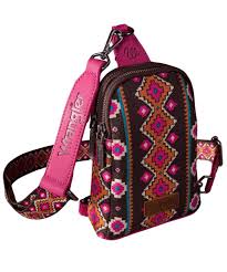 Bolso Crossbag Wrangler Cruzada Rosa y Café WG2205-210HPK