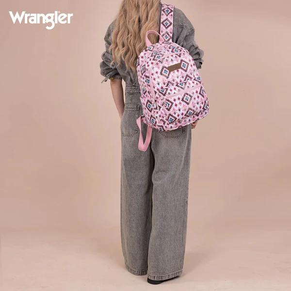 Mochila Back Pack Wrangler Estampado Azteca Rosa WG2206-9110PK