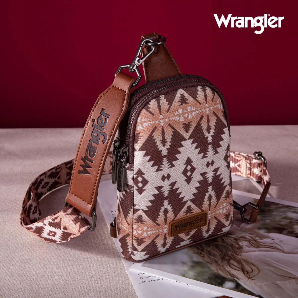 Bolso Crossbag Wrangler Cruzada Café Oscuro WG2205-210LCF
