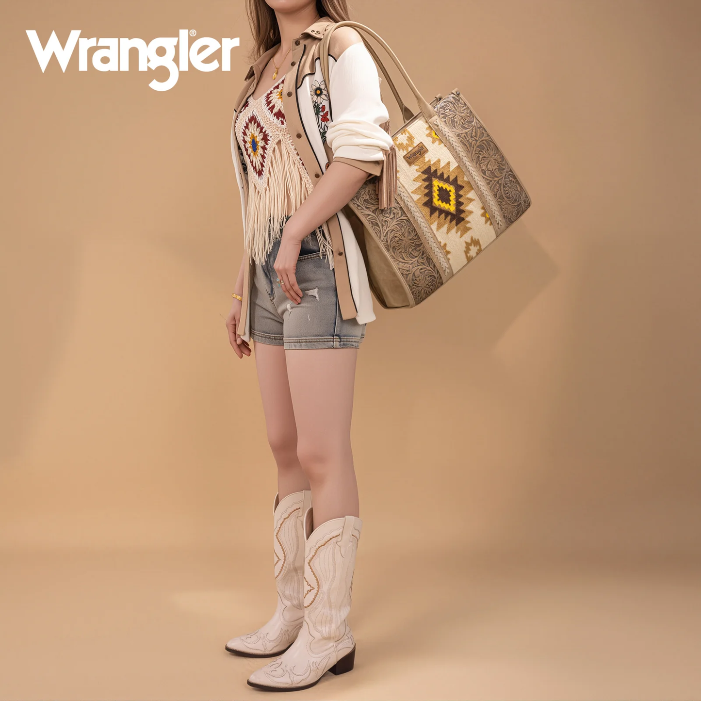 BOLSO WRANGLER GRANDE CINCELADA TAN WG226G-8119TN