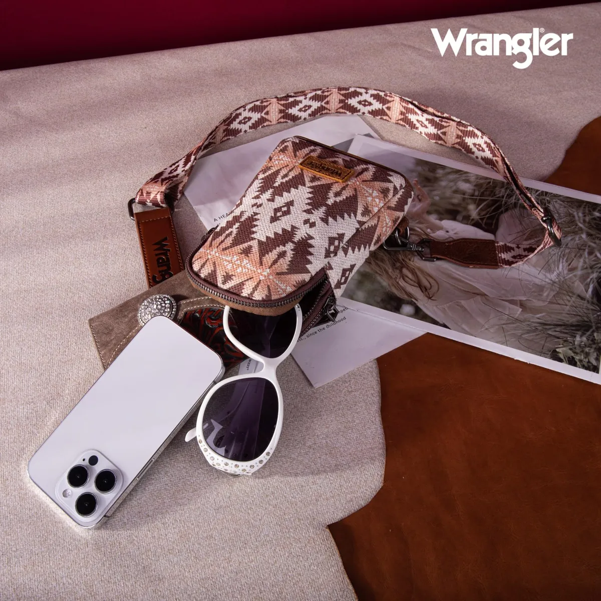 Bolso Crossbag Wrangler Cruzada Café Oscuro WG2205-210LCF