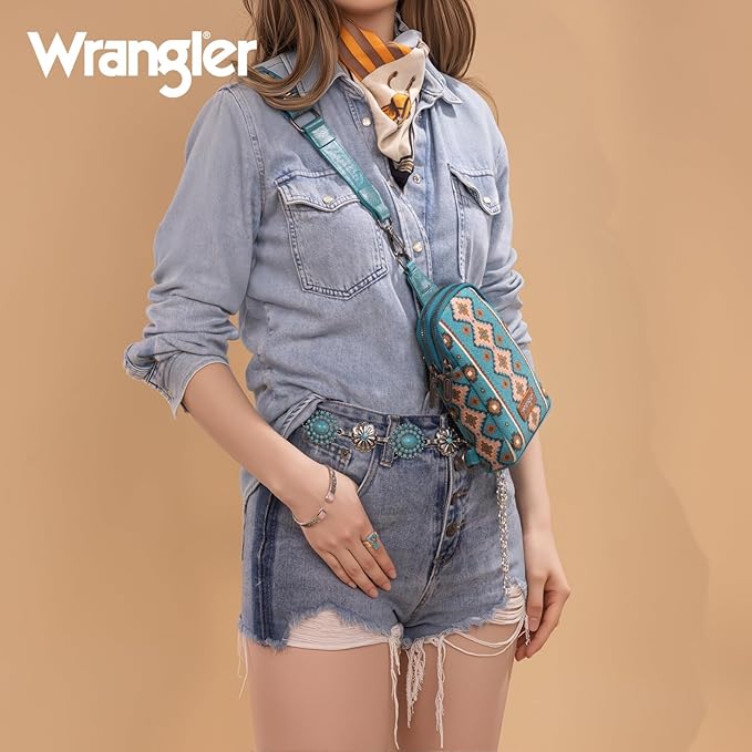Bolso Crossbag Wrangler Cruzada Verde Turquesa WG2205-210DTQ