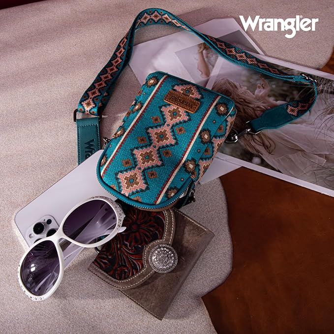 Bolso Crossbag Wrangler Cruzada Verde Turquesa WG2205-210DTQ