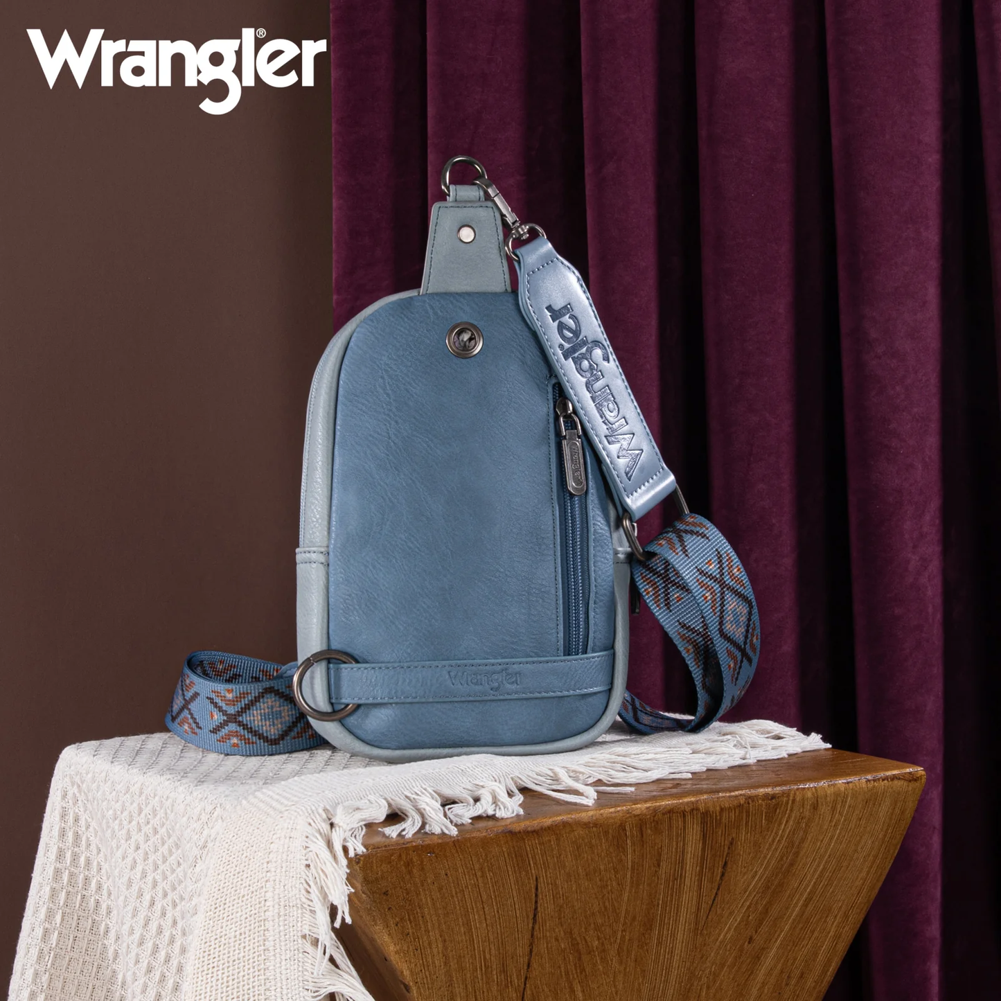 Bolso Crossbag Wrangler Cruzada Tipo Piel Azul Jean WG2214-210JN