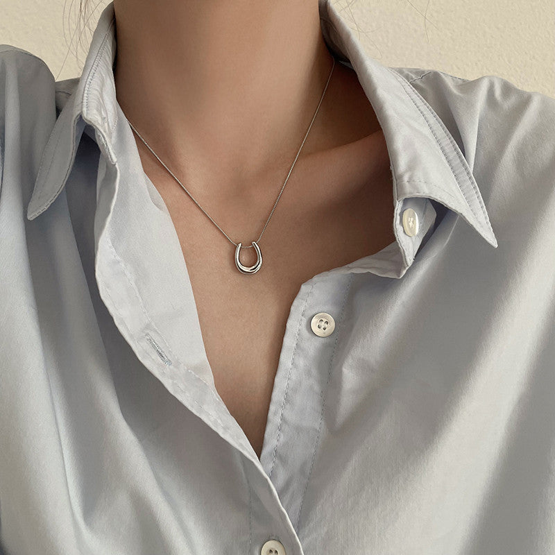 Collar Acero Dije Herradura Minimalista