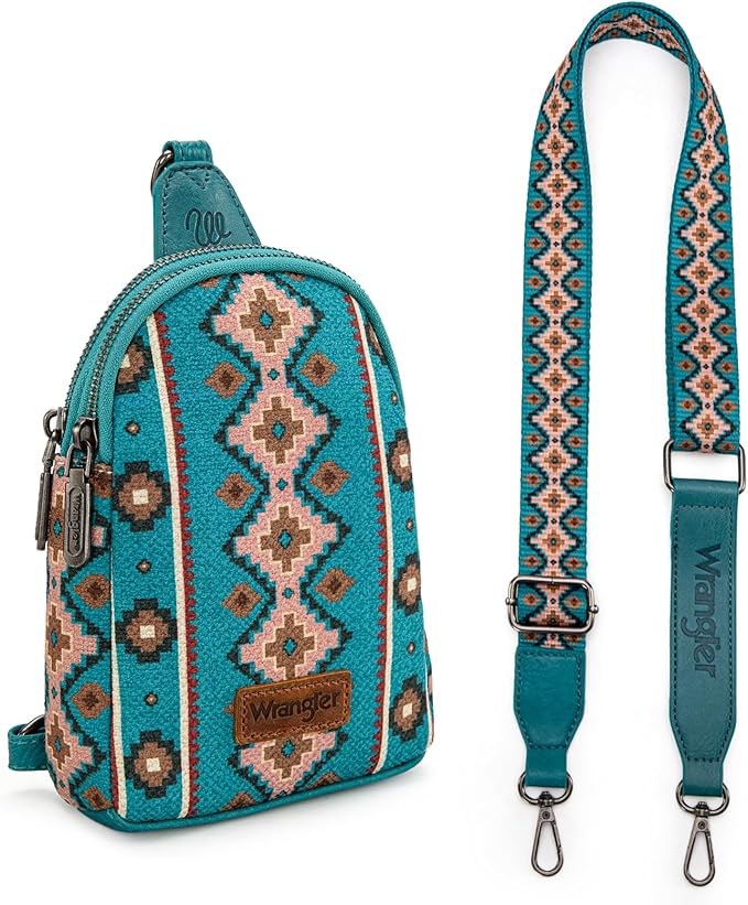 Bolso Crossbag Wrangler Cruzada Verde Turquesa WG2205-210DTQ