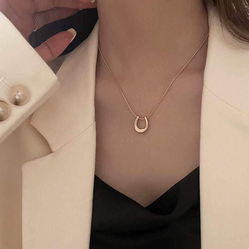 Collar Acero Dije Herradura Minimalista