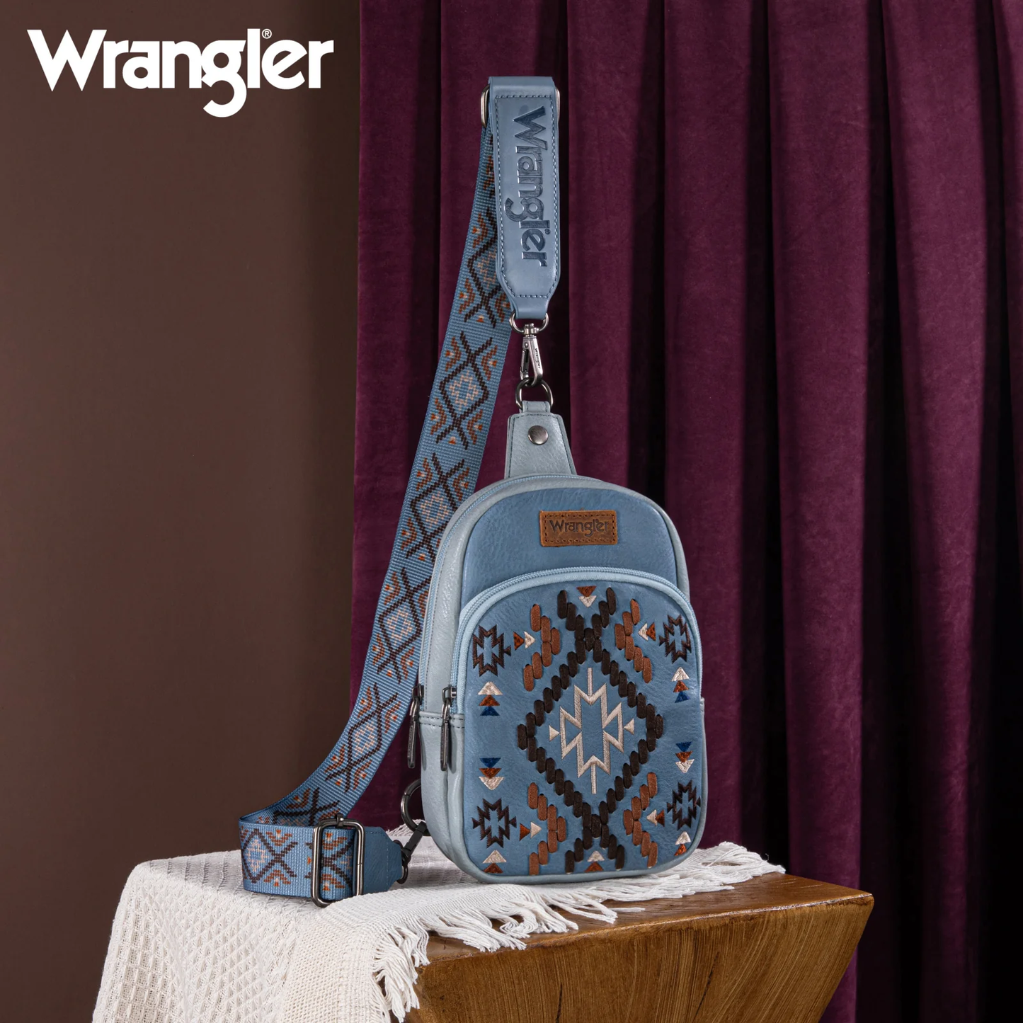 Bolso Crossbag Wrangler Cruzada Tipo Piel Azul Jean WG2214-210JN