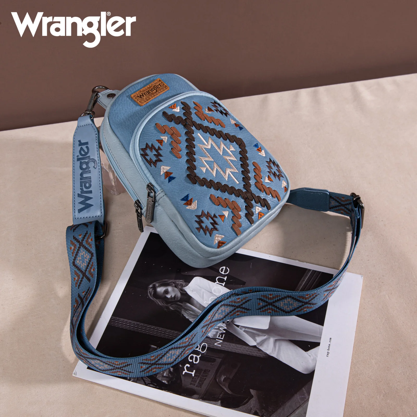 Bolso Crossbag Wrangler Cruzada Tipo Piel Azul Jean WG2214-210JN