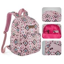 Mochila Back Pack Wrangler Estampado Azteca Rosa WG2206-9110PK