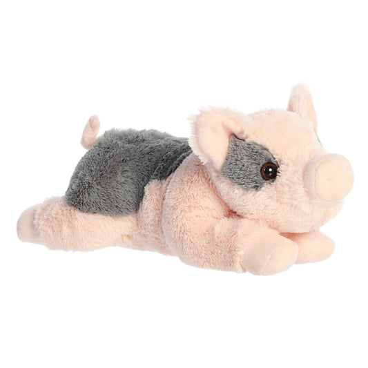 PELUCHE FINO PUERQUITOCON MANCHAS GRIS 30 CM