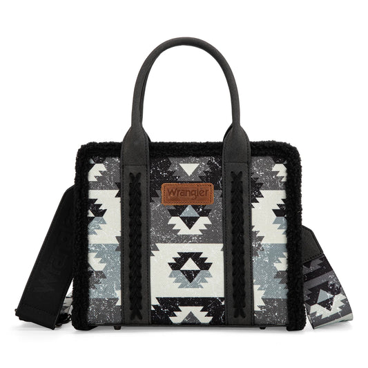 BOLSO WRANGLER TOTE BAG AZTECA NEGRA CON SHERPA WG166G-8120SBK