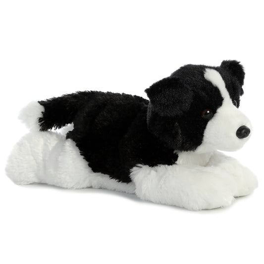 PELUCHE FINO BORDER COLLIE BLANCO CON NEGRO 30CM