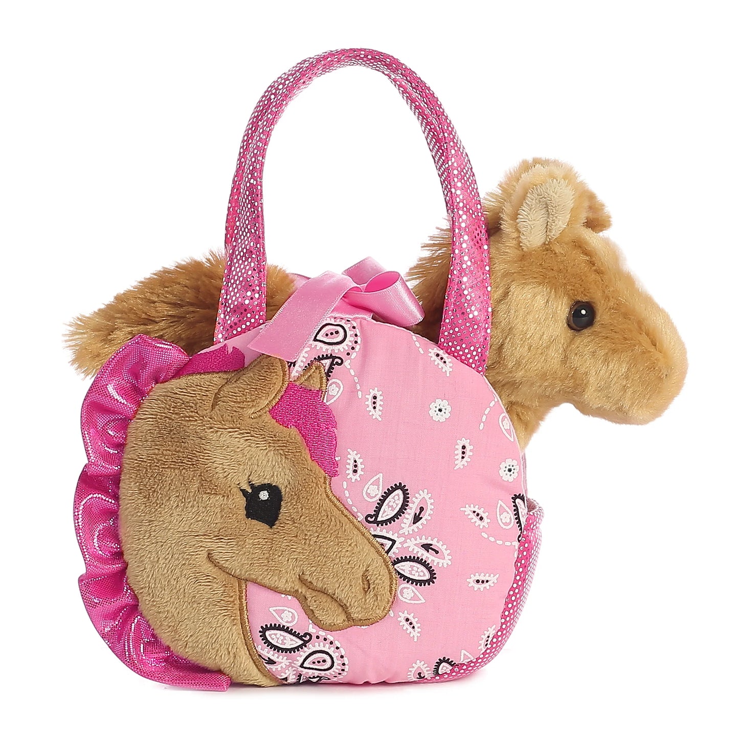 BOLSO PELUCHE PORTA CABALLO PEQUEÑO ROSA PRETT PONY