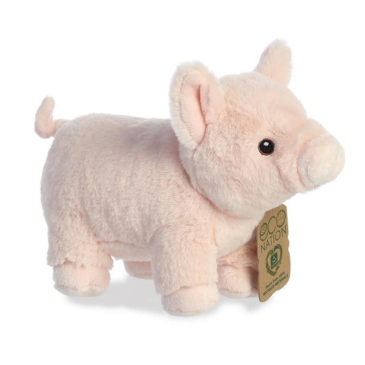 PELUCHE PUERQUITO REALISTA ROSA ECOLÓGICO 28CM