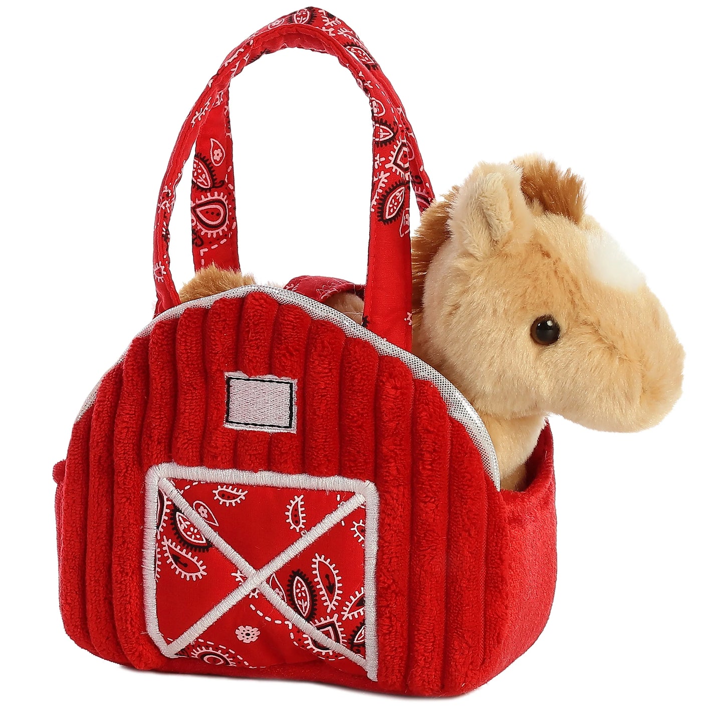 BOLSO PELUCHE PORTA CABALLO PEQUEÑO ROJO RED BARN