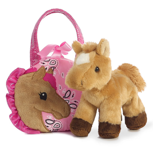 BOLSO PELUCHE PORTA CABALLO PEQUEÑO ROSA PRETT PONY