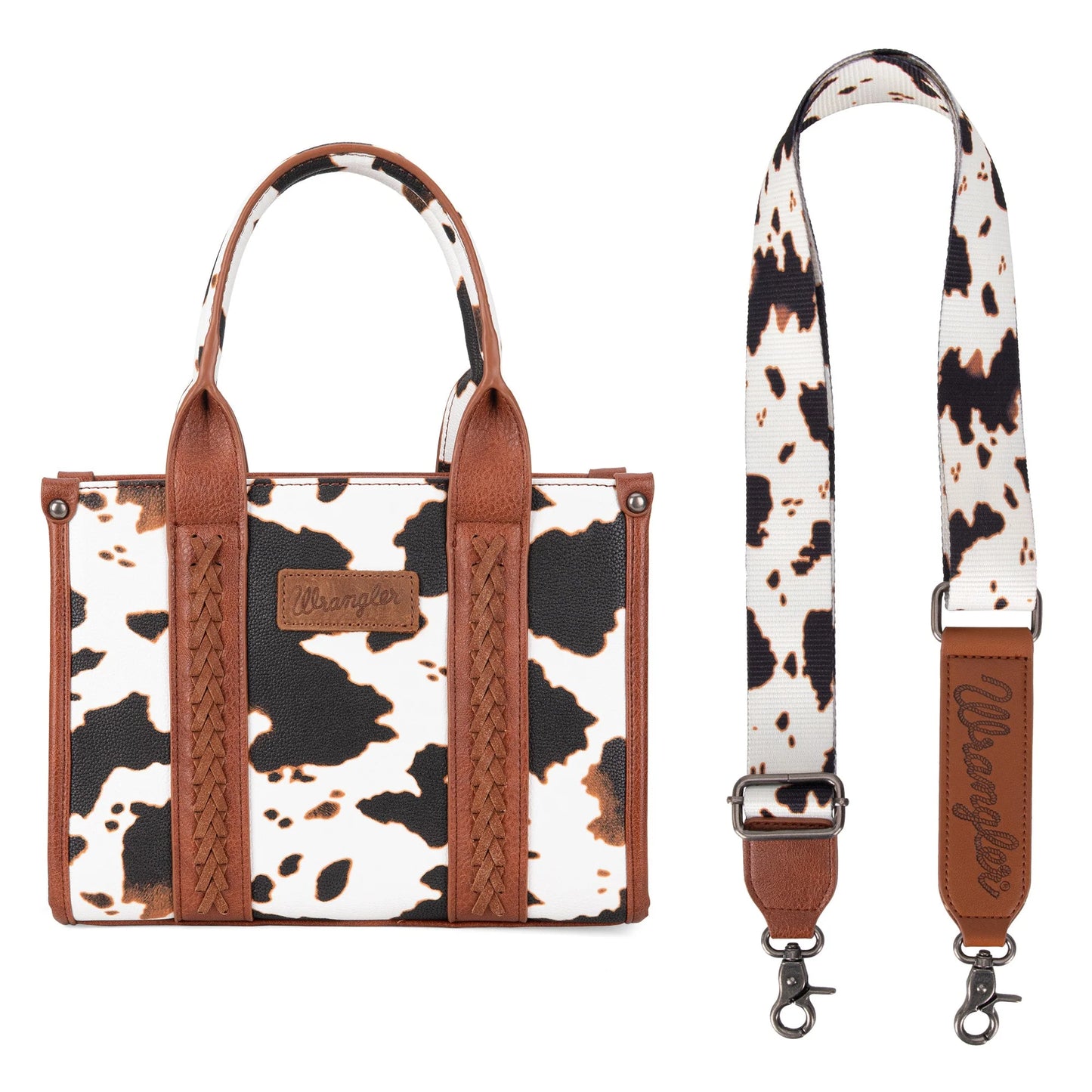 BOLSO WRANGLER TOTE BAG PRINT VACA CAFÉ WG133-8120SBR