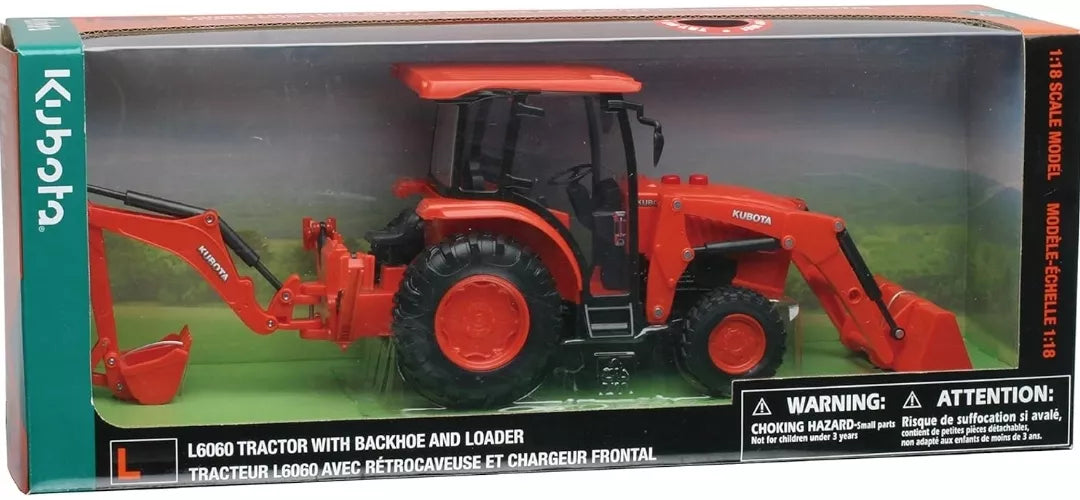 JUGUETE TRACTOR KUBOTA ESCALA 1:18 CON LUZ Y SONIDO