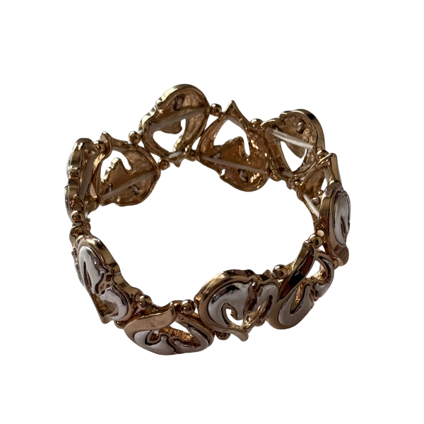 PULSERA DOS CABALLOS DORADO Y PLATA