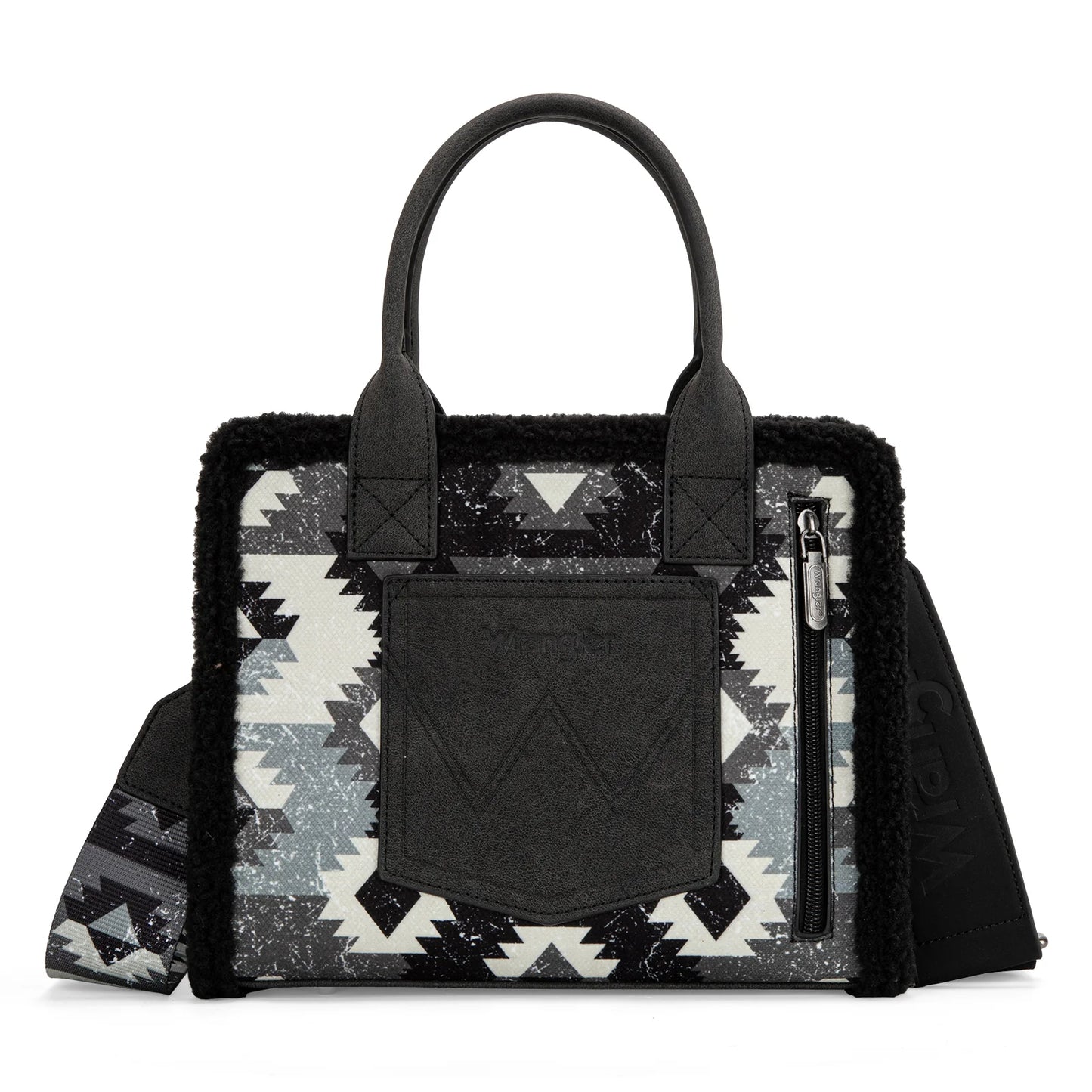 BOLSO WRANGLER TOTE BAG AZTECA NEGRA CON SHERPA WG166G-8120SBK
