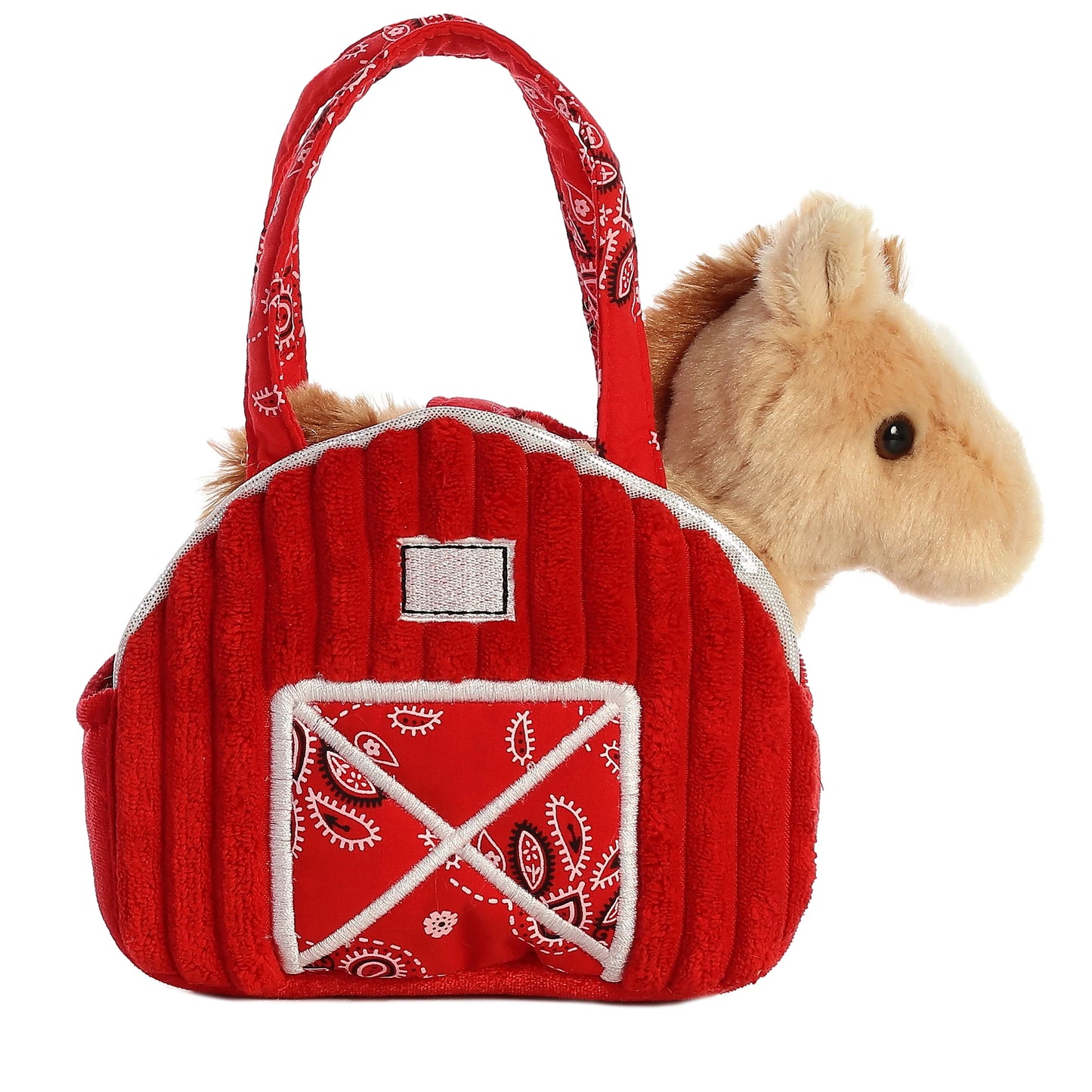BOLSO PELUCHE PORTA CABALLO PEQUEÑO ROJO RED BARN