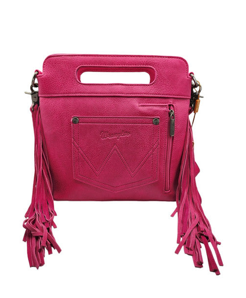Bolsa Wrangler con Flecos Tipo Bota Cincelada Rosa Barbas WG110-G2010HPK