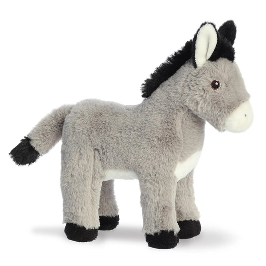PELUCHE BURRO REALISTA GRIS ECOLÓGICO 28CM