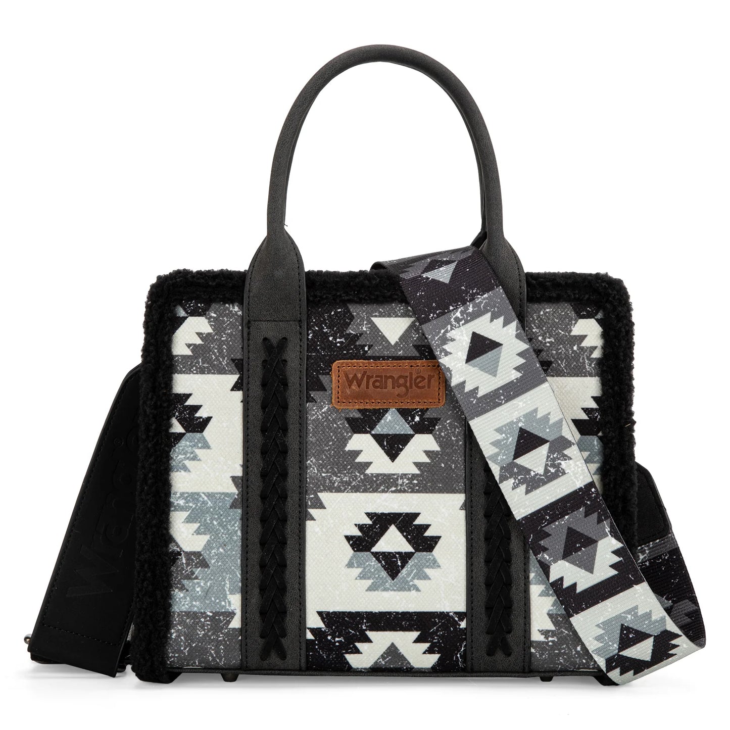 BOLSO WRANGLER TOTE BAG AZTECA NEGRA CON SHERPA WG166G-8120SBK