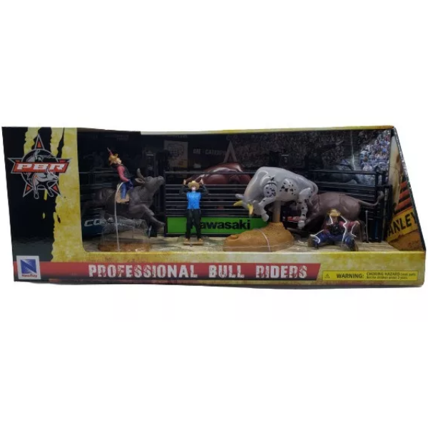 JUGUETE PBR RODEO CON JINETES Y TORO QUE REPARA ESCALA 1:43