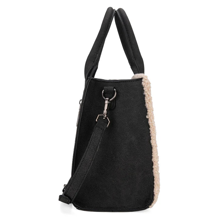 BOLSO WRANGLER TOTE BAG AZTECA NEGRA CON SHERPA BLANCA WG166G-8120BK